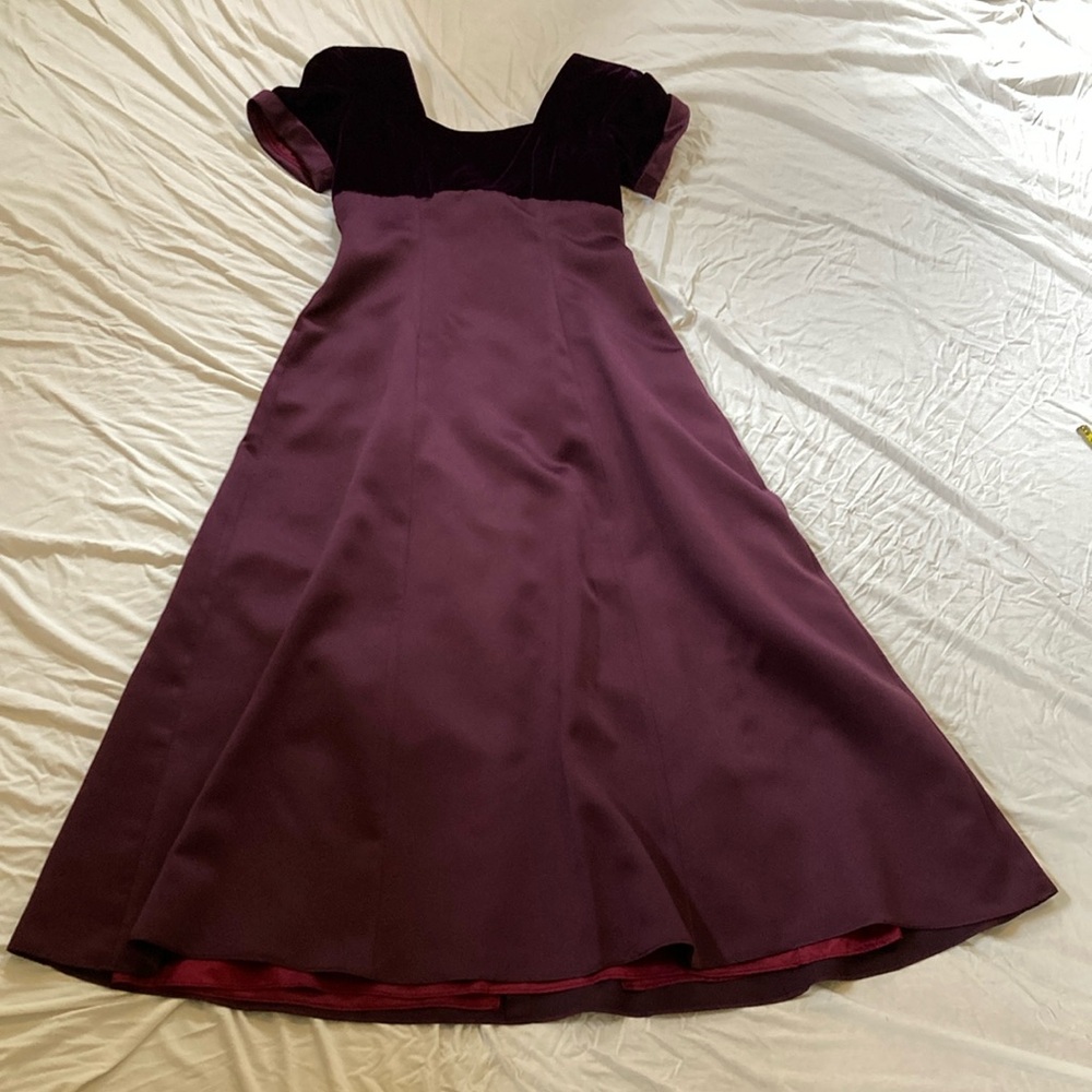 Vtg Y2K Elegant Purple Velvet Dress